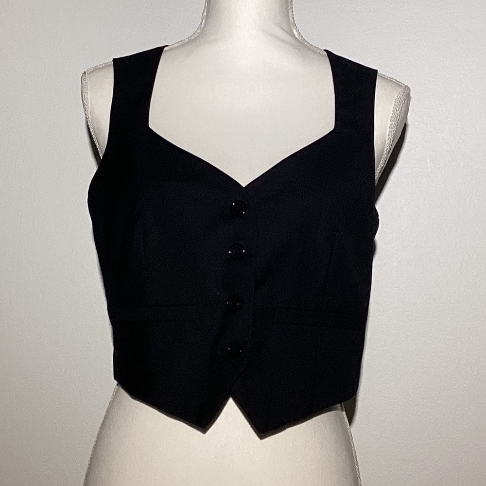 7 For All Mankind Black Buttoned Blouse